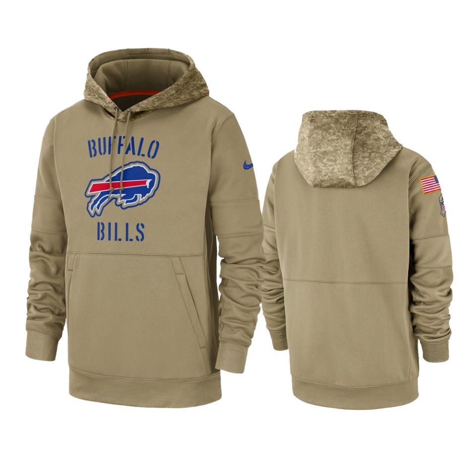 Men's Buffalo Bills Tan 2019 Salute to Service Sideline Therma Pullover Hoodie Men's Buffalo Bills Tan 2019 Salute to Service Sideline Therma Pullover Hoodie